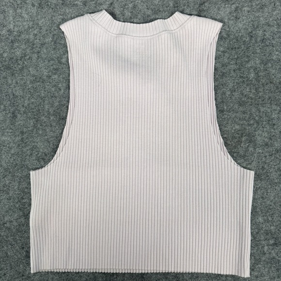 Aerie Ribbed Crop Tank Womens Large Purple Lavender Stretch Sleeveless Shirt - Picture 2 of 6